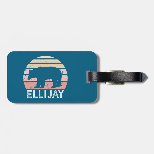 Ellijay Georgia Retro Bear Bagagebricka (Baksida Vågrät)