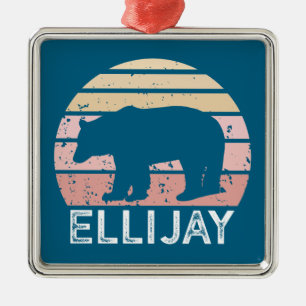 Ellijay Georgia Retro Bear Julgransprydnad Metall