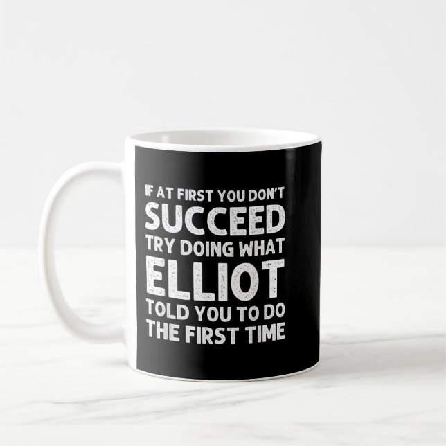 ELLIOT Gift Namn Personlig Birthday Funny Chris Kaffemugg (Vänster)