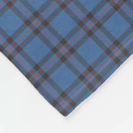 Elliot Klan Blue och Brown Tartan Fleecefilt