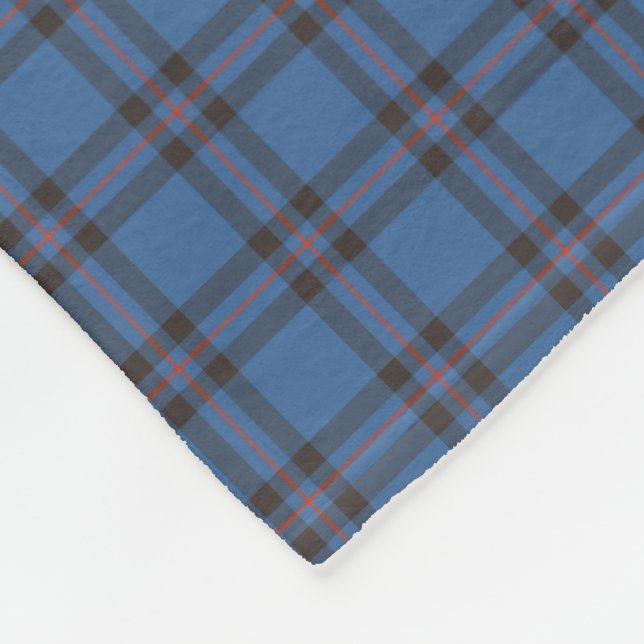 Elliot Klan Blue och Brown Tartan Fleecefilt (Hörn)