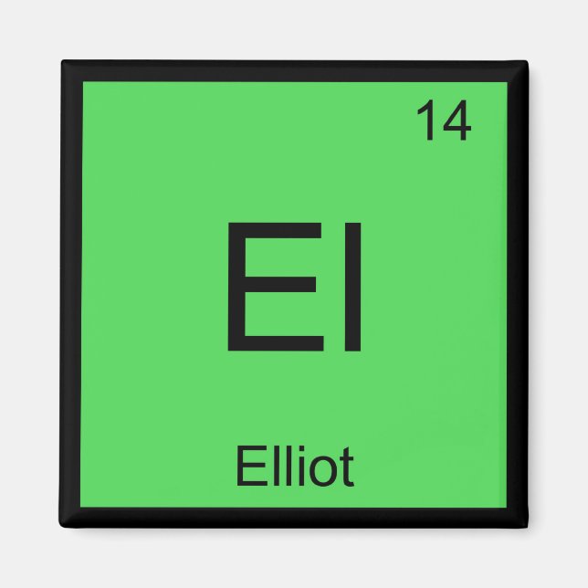 Elliot Namn Kemi Element Periodiska Systemet Magnet (Framsidan)
