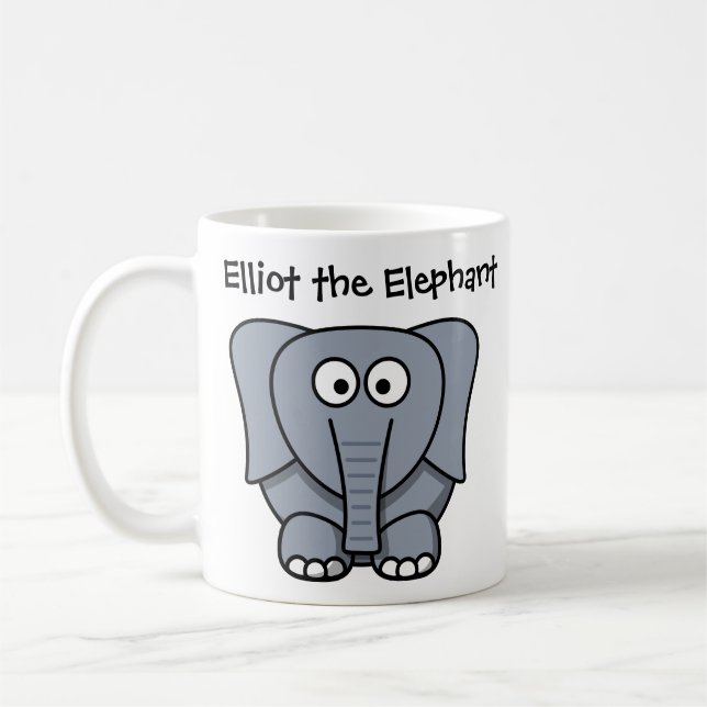 Elliott elefanten anpassad tecknad barnmugg kaffemugg (Vänster)