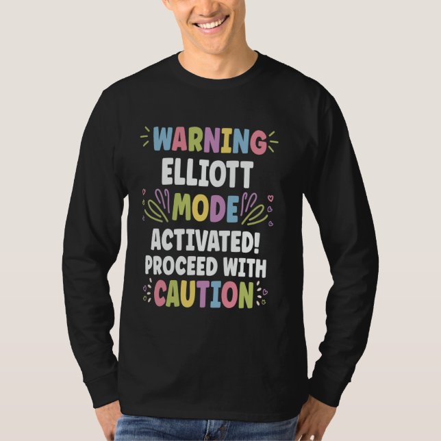 ELLIOTT Personalized Name Funny Cute Custom ELLIOT T Shirt (Framsida)