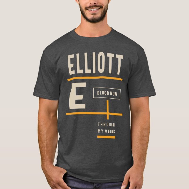 Elliott Personlig Namn Birthday Gift T Shirt (Framsida)