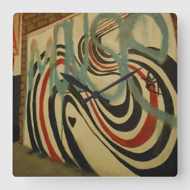 elliott smith-minnesvägg fyrkantig klocka (Framsida)