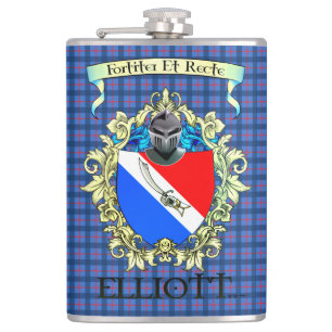 Elliott Tartan och Vapensköld Fickplunta