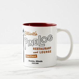Elliotts gräs loggar restaurangen, Skokie, IL. Två-Tonad Mugg