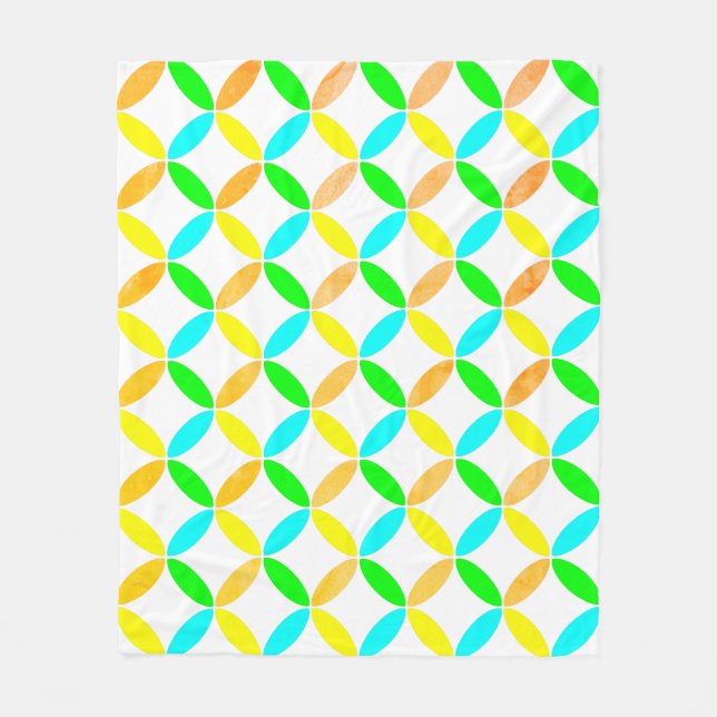 Ellipse Mönster Abstrakt Art Fleecefilt (Framsidan)