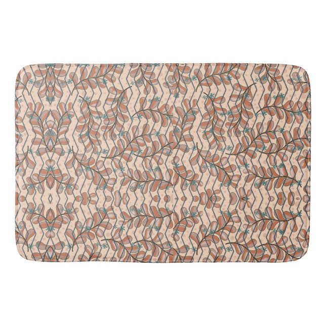 Elliptisk botanisk Blommigt Abstrakt Bath Mat Badrumsmatta (Framsidan)