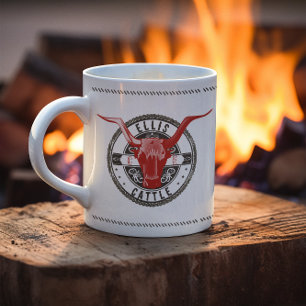 Ellis Cattle Personlig Logotyp Kaffemugg
