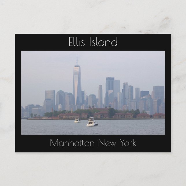Ellis Island Manhattan New York Postcard Vykort (Framsida)