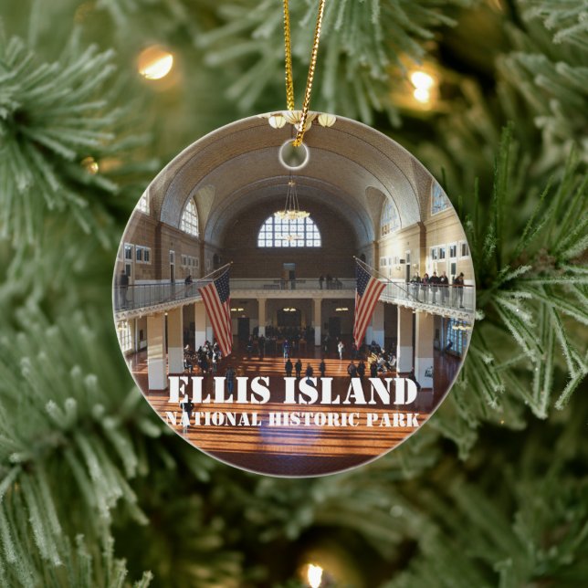 Ellis Island National Park-julprydnad Julgransprydnad Keramik (Träd)