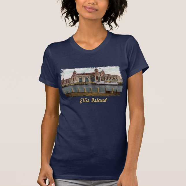 Ellis Island Painting Women's Shirt Tee (Framsida)