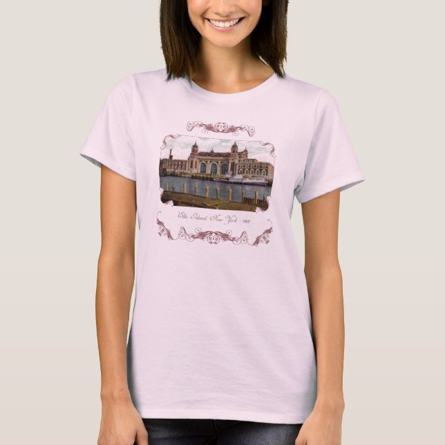 Ellis Island Victorian Women's Shirt T Shirt (Framsida)