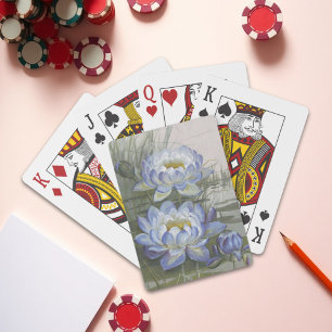 Ellis Rowan Blue Cloud Vatten Lily Vintage Flowers Casinokort