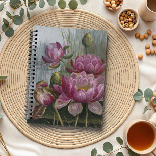 Ellis Rowan Rosa Vatten Lily Vintage Flowers Anteckningsbok