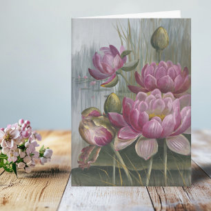Ellis Rowan Rosa Vatten Lily Vintage Flowers Kort