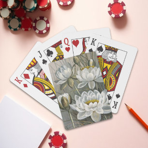 Ellis Rowan White Vatten Lily Vintage Flowers Casinokort