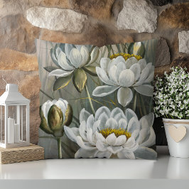 Ellis Rowan White Vatten Lily Vintage Flowers Kudde