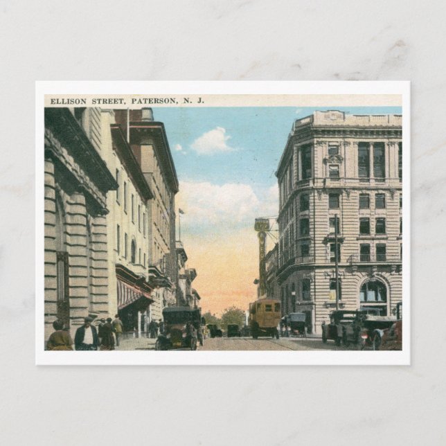 Ellison St., Paterson, NJ 1922 Vintage Vykort (Framsida)