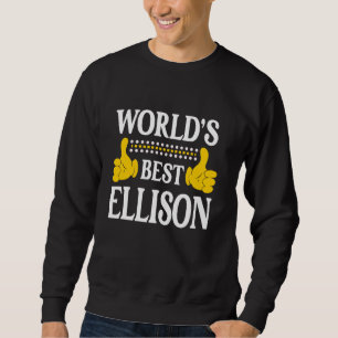 Ellison Surname Team Family Efternamn World's Best Lång Ärmad Tröja