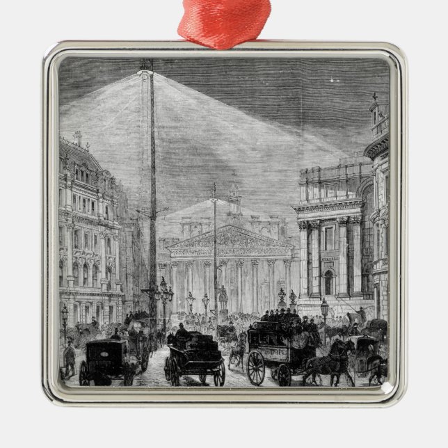 Elljuset på herrgårdhuset julgransprydnad metall (Framsidan)