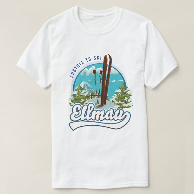 Ellmau Austria to ski logotyp T Shirt (Design framsida)