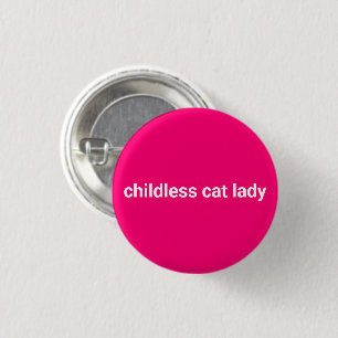Ellös katt dam-minimalistisk, rolig shock rosa knapp