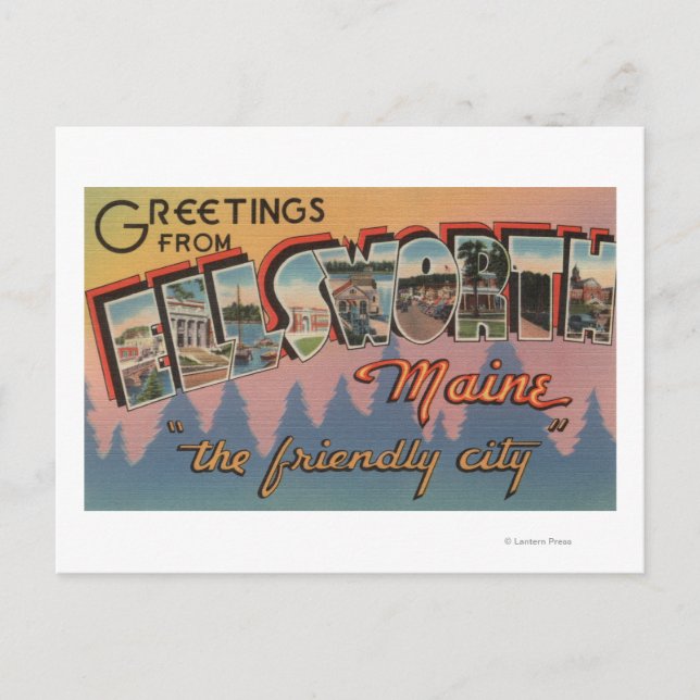 Ellsworth, Maine - Large Brev Scenes Vykort (Framsida)