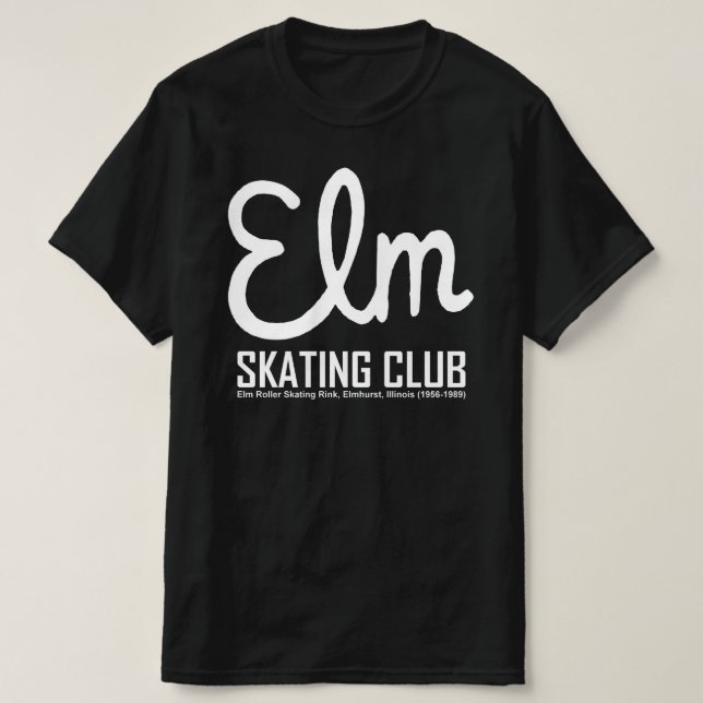 Elm Skating Klubb, Elmhurst, Illinois (Mörk Färg) T Shirt (Design framsida)