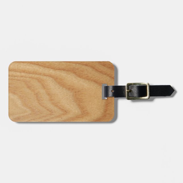 Elm Woodgrain Luggage Tag Bagagebricka (Horisontell Framsida)
