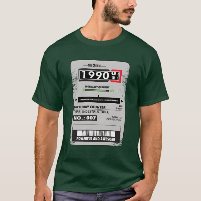 elmätare födelsedag 1990 elektriker present v t shirt (Framsida)