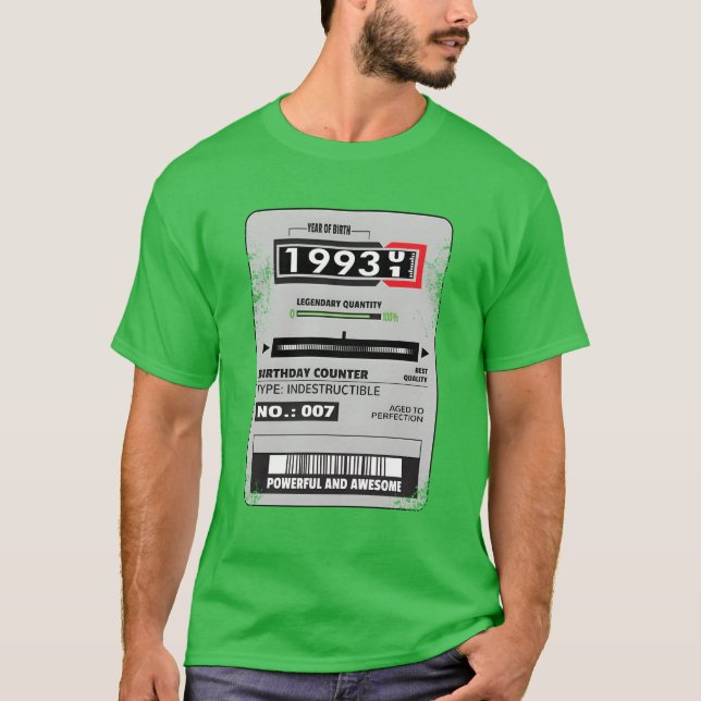 elmätare födelsedag 1993 elektriker present f t shirt (Framsida)
