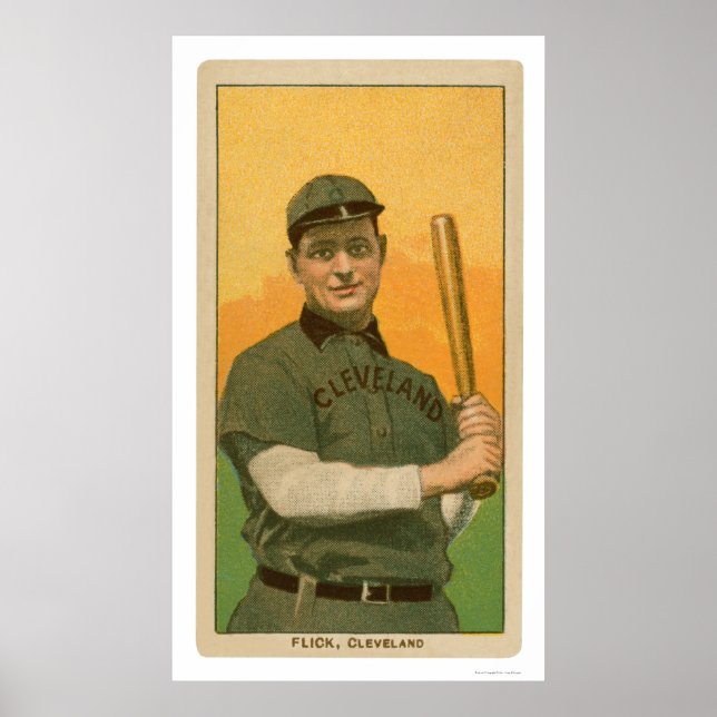 Elmer Flick Baseball Card 1909 Poster (Framsidan)