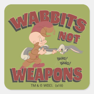 ELMER FUDD™ & BUGS BUNNY™ "Wabbits inte vapen" Fyrkantigt Klistermärke