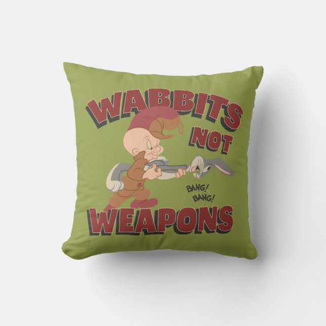 ELMER FUDD™ & BUGS BUNNY™ "Wabbits inte vapen" Kudde (Framsida)