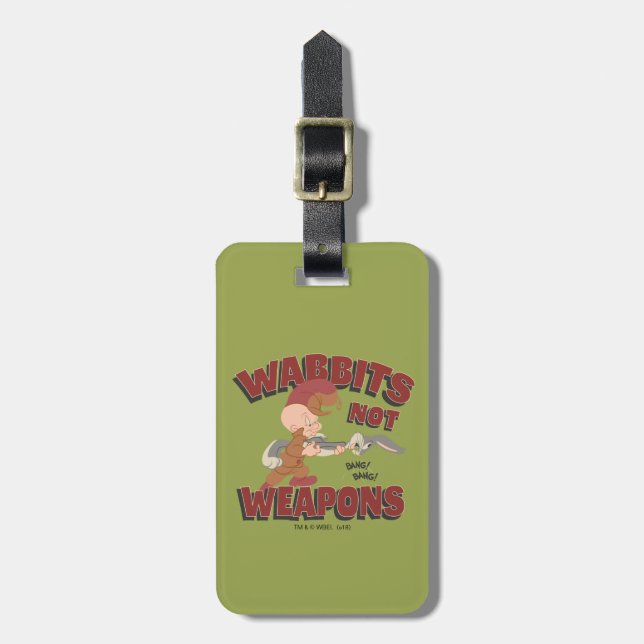 ELMER FUDD™ & KRYP BUNNY™ "Wabbits Not Weapons" Bagagebricka (Vertikal Framsida)
