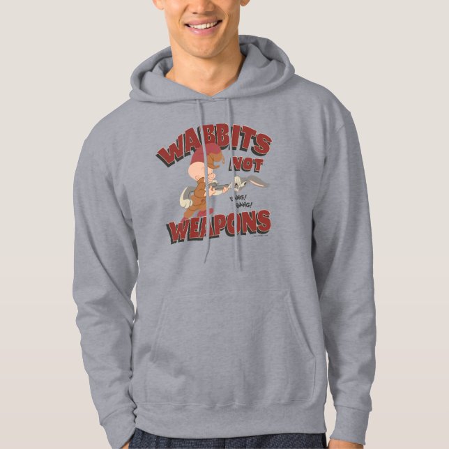 ELMER FUDD™ & KRYP BUNNY™ "Wabbits Not Weapons" Hoodie (Framsida)