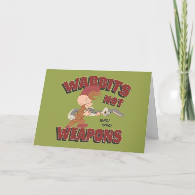 ELMER FUDD™ & KRYP BUNNY™ "Wabbits Not Weapons" Kort (Framsida)