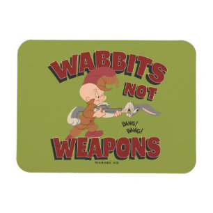 ELMER FUDD™ & KRYP BUNNY™ "Wabbits Not Weapons" Magnet