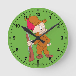 ELMER FUDD™   Med Gun Rund Klocka