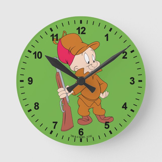 ELMER FUDD™ | Med Gun Rund Klocka (Framsida)