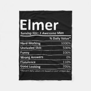 Elmer Nutrition Funny Birthday Personlig Namn G Fleecefilt