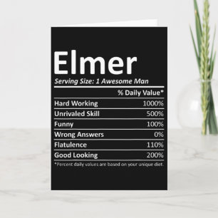 Elmer Nutrition Funny Birthday Personlig Namn G Kort