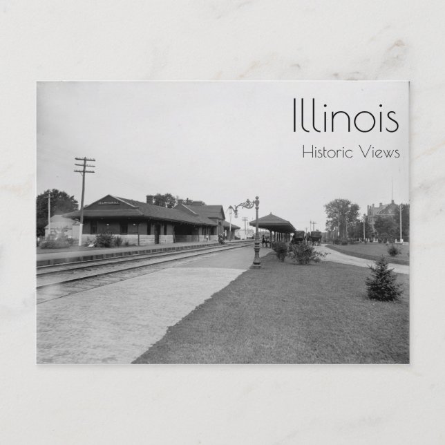 Elmhurst, Illinois Railway Station Vykort (Framsida)