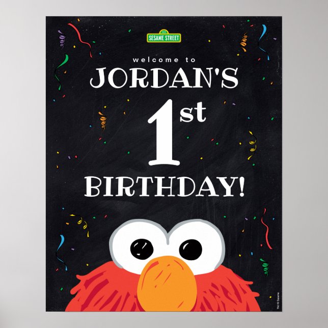 Elmo | 1-års välkomstskylt  poster (Framsidan)