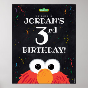 Elmo   3:e födelsedag Välkomsthälsning Poster