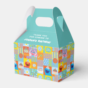 Elmo, Abby och Cookie Monster Birthday Mönster Presentaskar