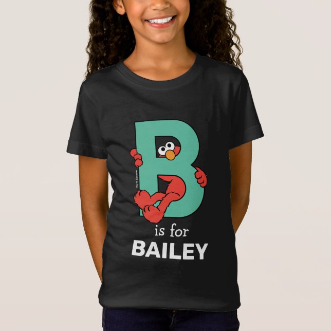 Elmo Alfabet | B Teal T Shirt (Framsida)